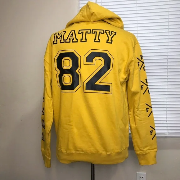 RVCA Matty Hoodie Men’s Size M Color Yelow Kangaroo Pocket Pullover 100% Cotton - Picture 12 of 14